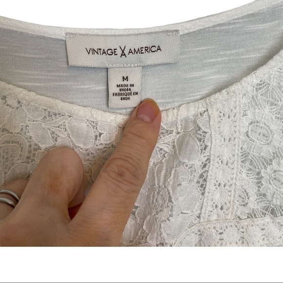 Vintage X America NWT White Lace Bodice Top Sz M - Picture 9 of 11